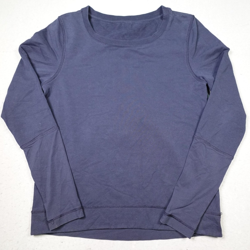 Lululemon Pullover Sweatshirt Womens S Blue Scoop Neck Lightweight Reflective